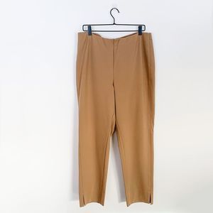 J.Jill tan hidden elastic waist pull on pointe slim leg pant